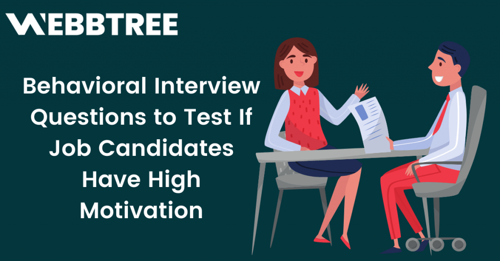 Banner image with title "Behavioral Interview Questions to Test If Job Candidates Have High Motivation."